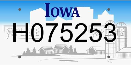 H075253 Iowa License Plate