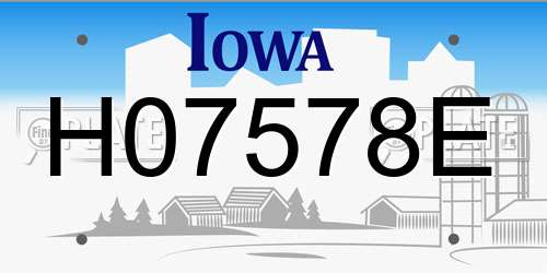 H07578E Iowa License Plate