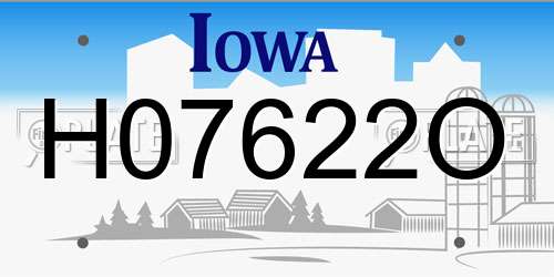 H07622O Iowa License Plate