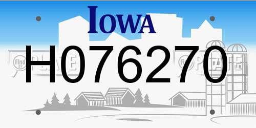 H076270 Iowa License Plate
