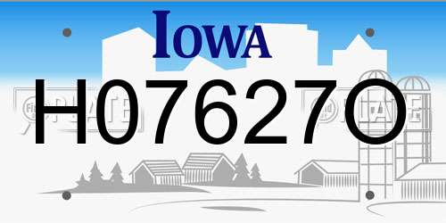H07627O Iowa License Plate