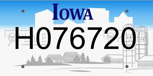 H076720 Iowa License Plate