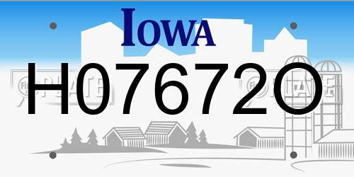 H07672O Iowa License Plate