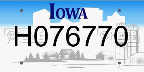 H076770 Iowa License Plate