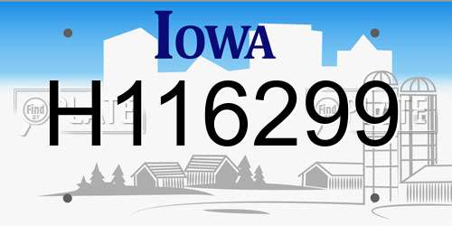 H116299 Iowa License Plate
