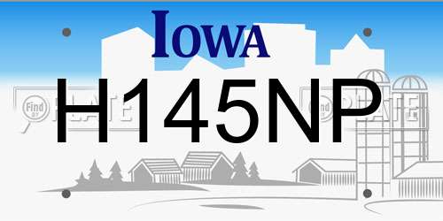 H145NP Iowa License Plate