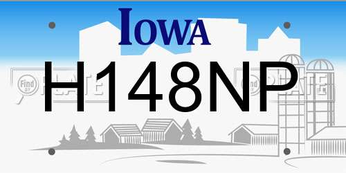 H148NP Iowa License Plate