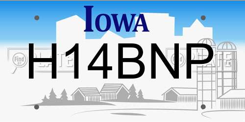 H14BNP Iowa License Plate