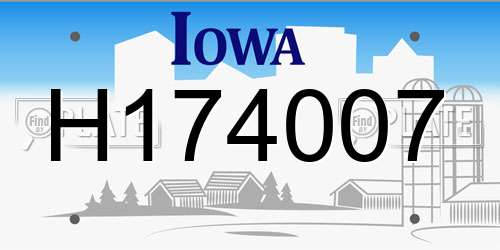 H174007 Iowa License Plate