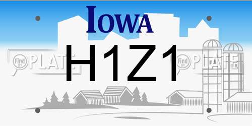 H1Z1 Iowa License Plate