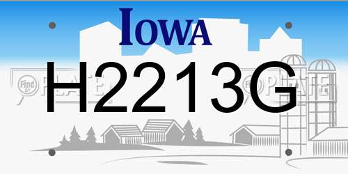 H2213G Iowa License Plate