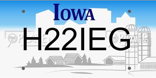 H22IEG Iowa License Plate