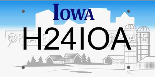 H24IOA Iowa License Plate