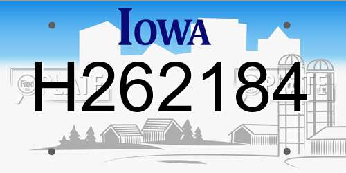 H262184 Iowa License Plate