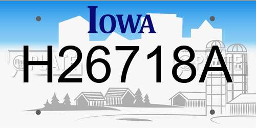 H26718A Iowa License Plate