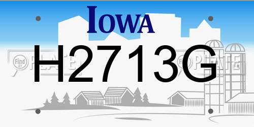 H2713G Iowa License Plate