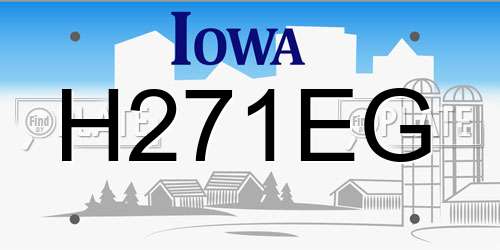 H271EG Iowa License Plate