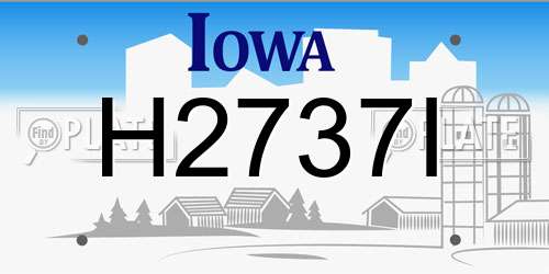 H2737I Iowa License Plate