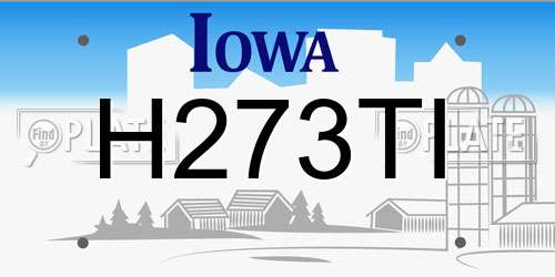 H273TI Iowa License Plate