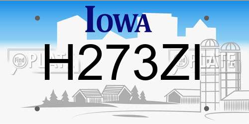 H273ZI Iowa License Plate