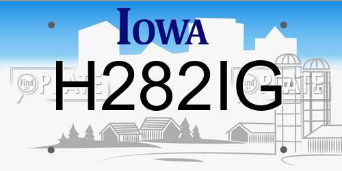 H282IG Iowa License Plate