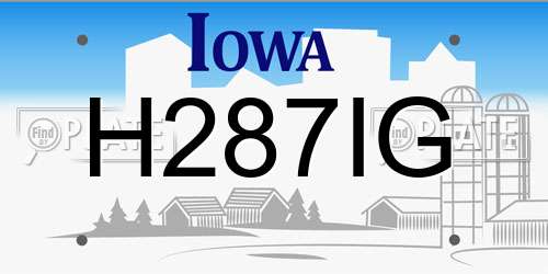 H287IG Iowa License Plate