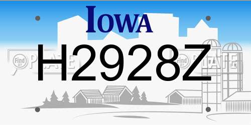 H2928Z Iowa License Plate
