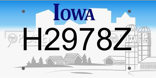 H2978Z Iowa License Plate