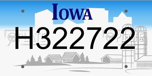 H322722 Iowa License Plate