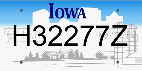 H32277Z Iowa License Plate