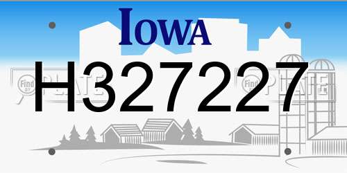 H327227 Iowa License Plate