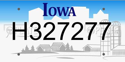 H327277 Iowa License Plate