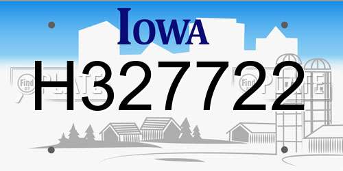 H327722 Iowa License Plate