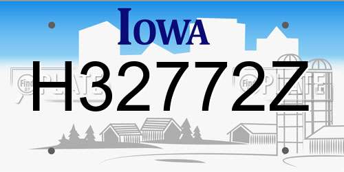H32772Z Iowa License Plate