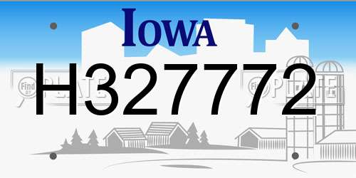 H327772 Iowa License Plate