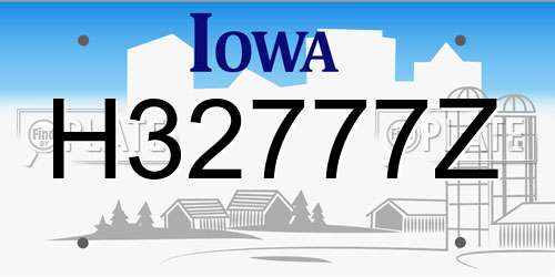 H32777Z Iowa License Plate