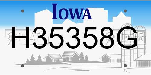 H35358G Iowa License Plate