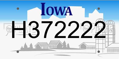 H372222 Iowa License Plate