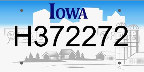 H372272 Iowa License Plate