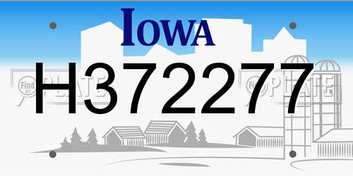 H372277 Iowa License Plate