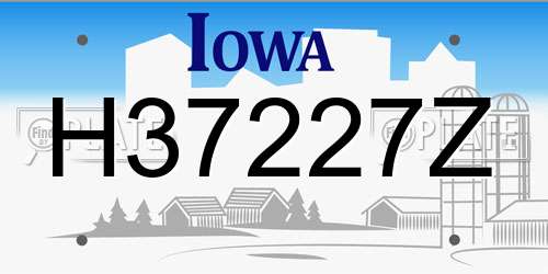 H37227Z Iowa License Plate