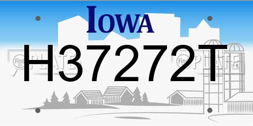 H37272T Iowa License Plate