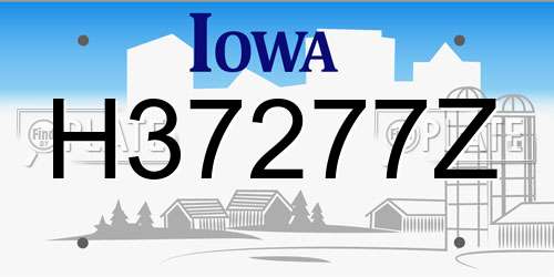 H37277Z Iowa License Plate