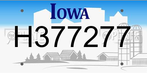 H377277 Iowa License Plate