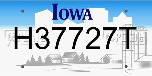 H37727T Iowa License Plate