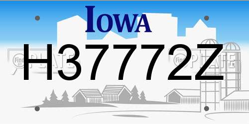 H37772Z Iowa License Plate