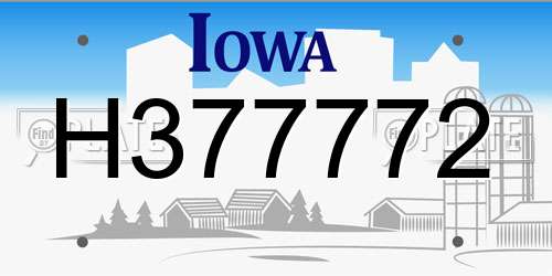 H377772 Iowa License Plate