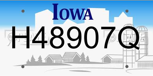 H48907Q Iowa License Plate