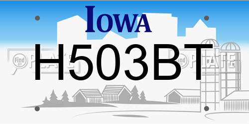 H503BT Iowa License Plate