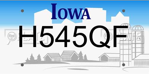 H545QF Iowa License Plate